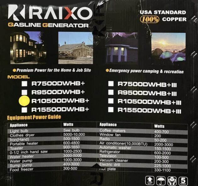 موتور برق بنزینی راکسیو 7.5 کیلووات مدل R10500DWHB - تصویر 3